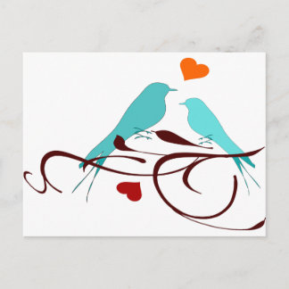 Cartão Postal Vintage Love Birds