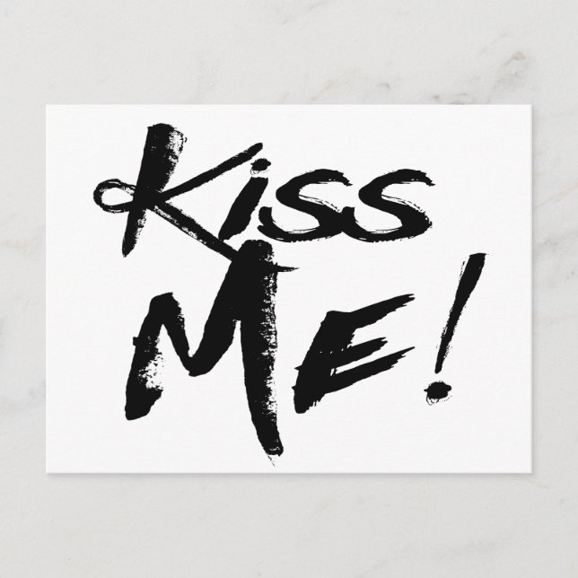 Cartão Postal Vintage Love Me Beija De Preto E Branco (Frente)