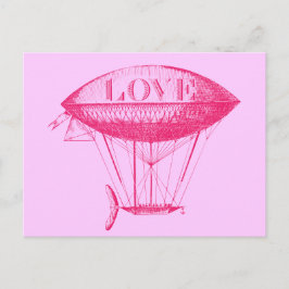Cartão Postal Vintage Love Zeppelin Pink