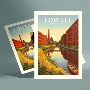 Cartão Postal Vintage Lowell Massachusetts
