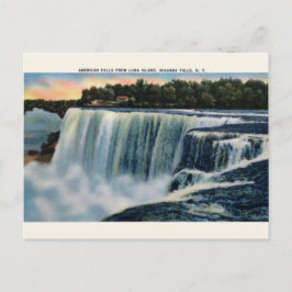 Cartão Postal Vintage Luna Island Niagara Falls Posta Card
