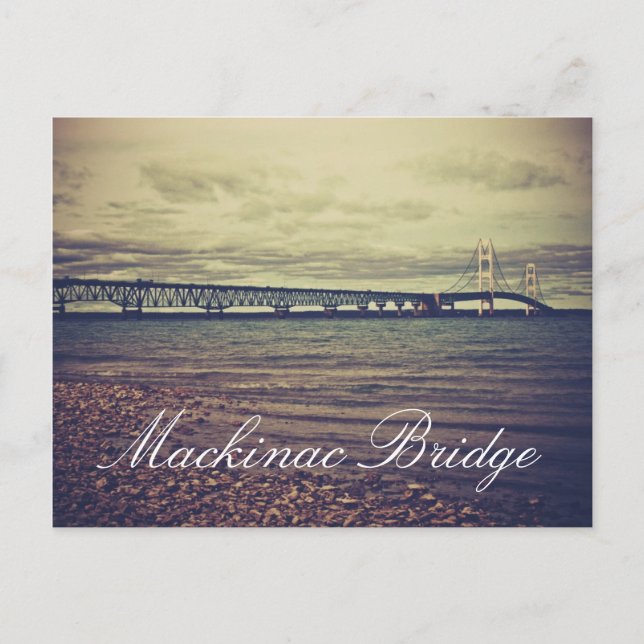 Cartão postal Vintage Mackinac Bridge (Frente)