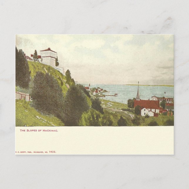 Cartão Postal Vintage Mackinac Island Michigan (Frente)