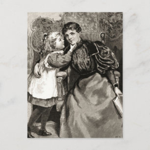 Cartão Postal Vintage Madre e Filha