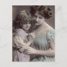 Cartão Postal Vintage Madre e Filha