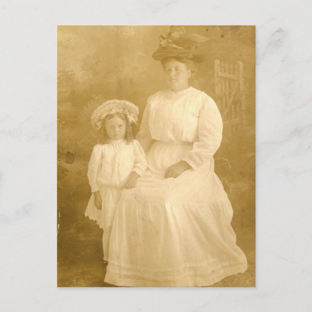 Cartão Postal Vintage Mãe E Filho (Frente)