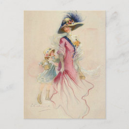 Cartão Postal Vintage Mãe e Filho
