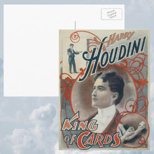 Cartão Postal Vintage Magic Poster, mágico Harry Houdini