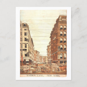 Cartão Postal Vintage Maiden Lane Nova Iorque