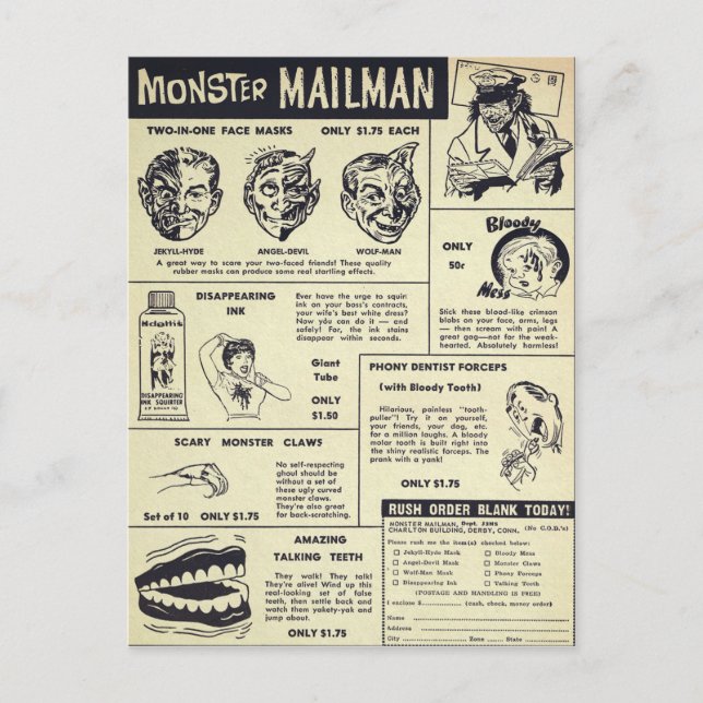 Cartão Postal Vintage Mail Order Advertisement (Frente)