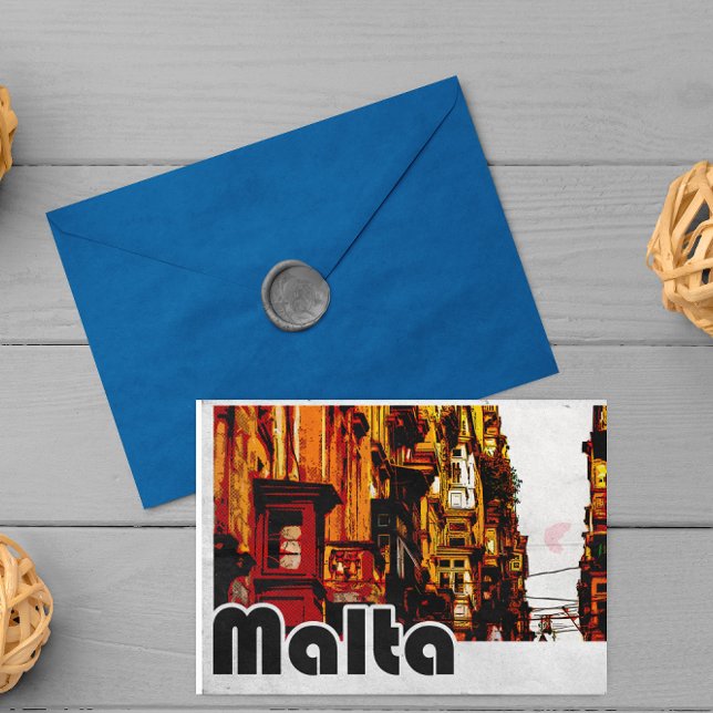 Cartão Postal Vintage Malta Viagem (malta vintage postcard)