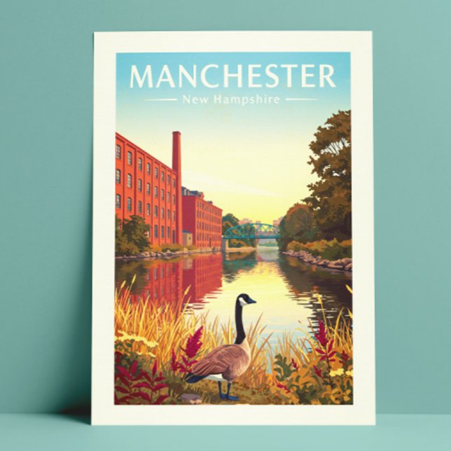 Cartão Postal Vintage Manchester New Hampshire (Criador carregado)