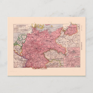 Cartão Postal Vintage map, 1920, Alemanha