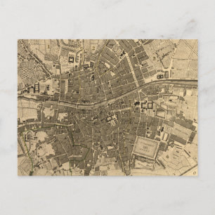 Cartão Postal Vintage Map of Dublin Ireland (1797)