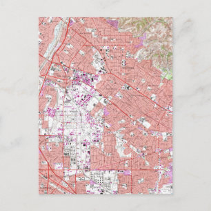 Cartão Postal Vintage Map of Whittier California (1965)