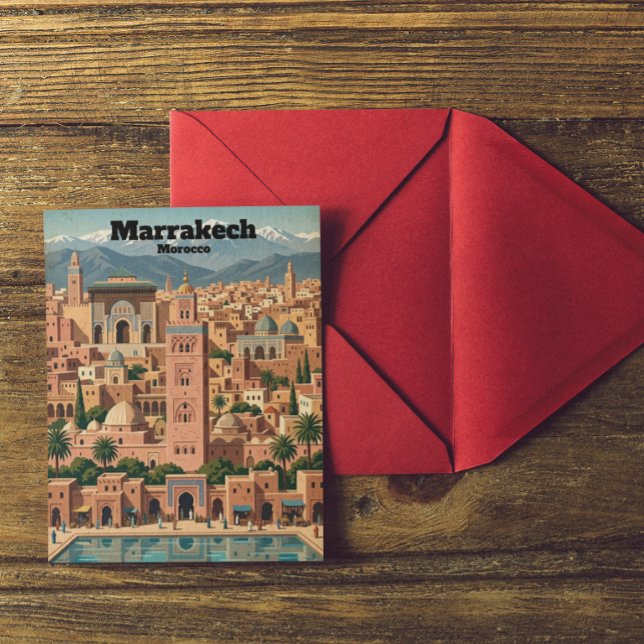 Cartão Postal Vintage Marrakech Morocco Architecture Travel (Vintage Marrakech Morocco Architecture Travel Postcard)