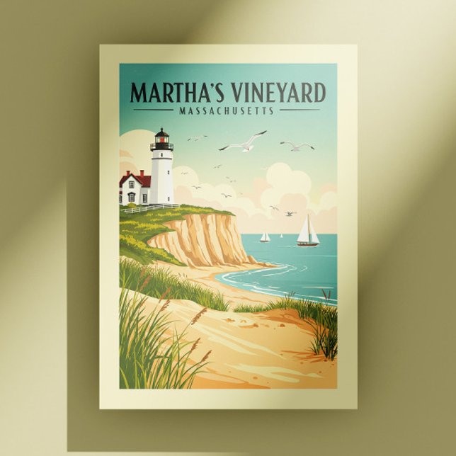 Cartão Postal Vintage Martha's Vineyard Massachusetts (Criador carregado)