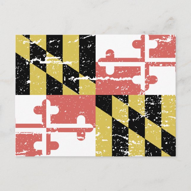 Cartão Postal Vintage MARYLAND Flag (Frente)