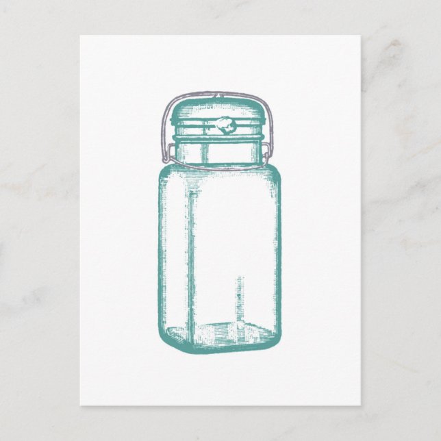 Cartão Postal Vintage Mason Jar (Frente)