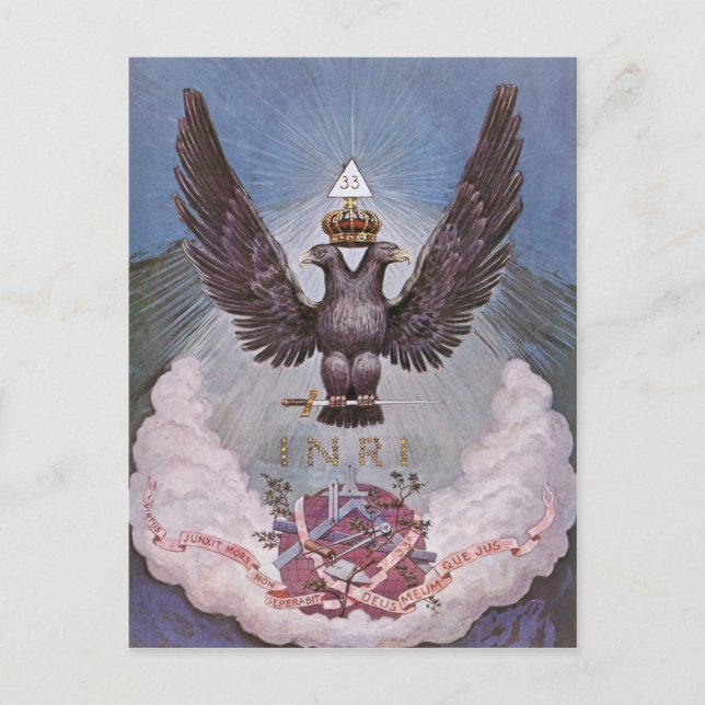 Cartão Postal Vintage Masonic Impressão (Frente)