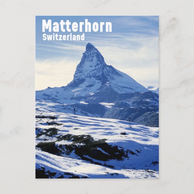 Cartão Postal Vintage Matterhorn, Suiça (Frente)