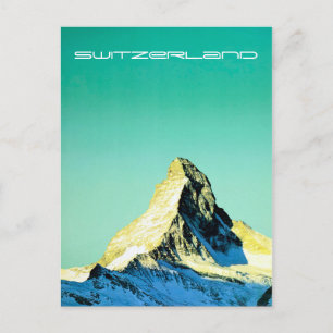 Cartão Postal Vintage Matterhorn Suíça Viagem