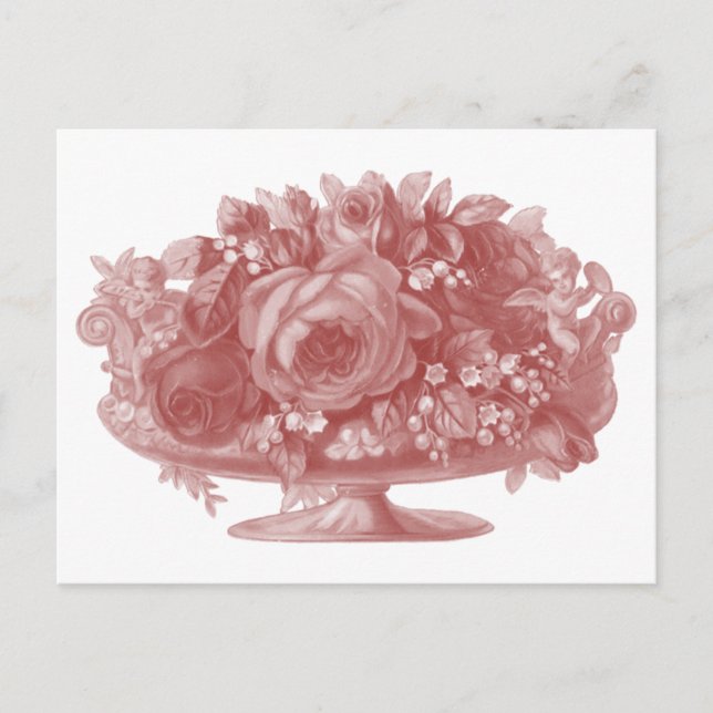 Cartão Postal Vintage Mauve Flower Esquema (Frente)