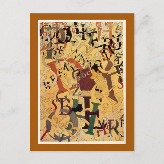 Cartão Postal Vintage Maxfield Parrish "Alphabet" (Frente)