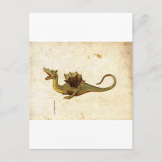 Cartão Postal Vintage Medieval Dragon Design