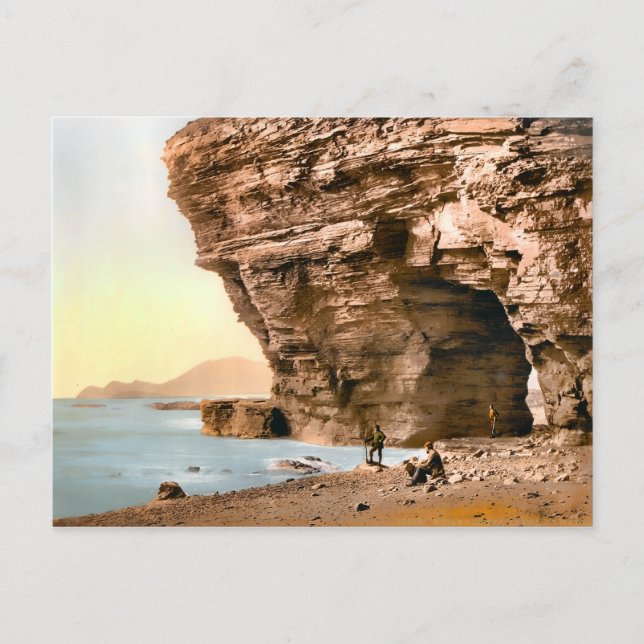 Cartão Postal Vintage Menawn Cliffs County Mayo Irlanda (Frente)
