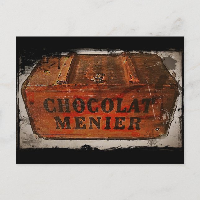 Cartão Postal Vintage Menier Chocolate Crate (Frente)