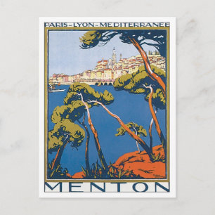Cartão Postal Vintage Menton França