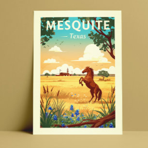 Cartão Postal Vintage Mesquite Texas