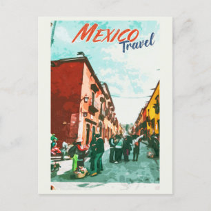 Cartão Postal Vintage Mexico Retro Viagem