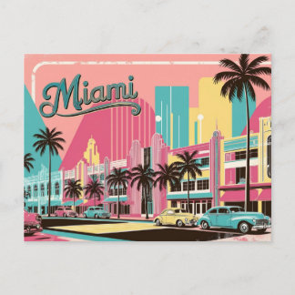 Cartão Postal Vintage Miami, Florida