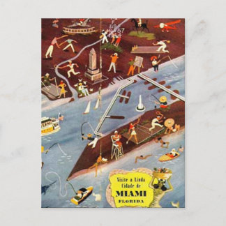 Cartão Postal Vintage Miami, Flórida, EUA -