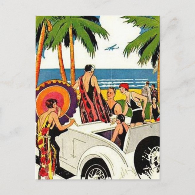 Cartão Postal Vintage Miami, Flórida, EUA - (Frente)