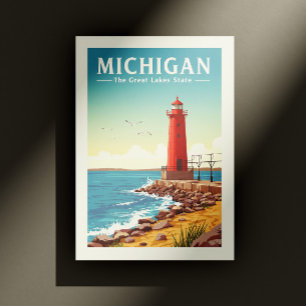 Cartão Postal Vintage Michigan