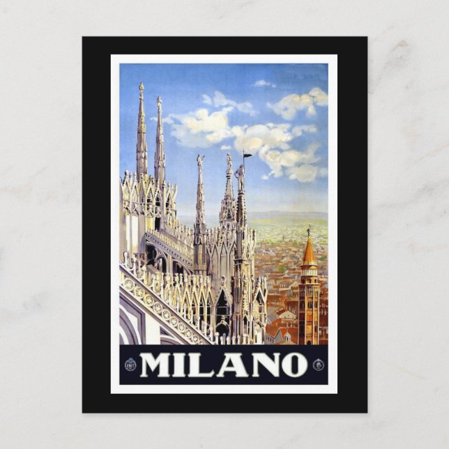 Cartão Postal Vintage Milano (Frente)