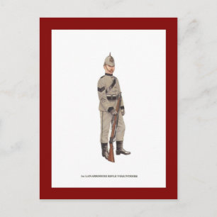 Cartão Postal Vintage Militares Uniforms, 1rua Lanarkshire Rifle
