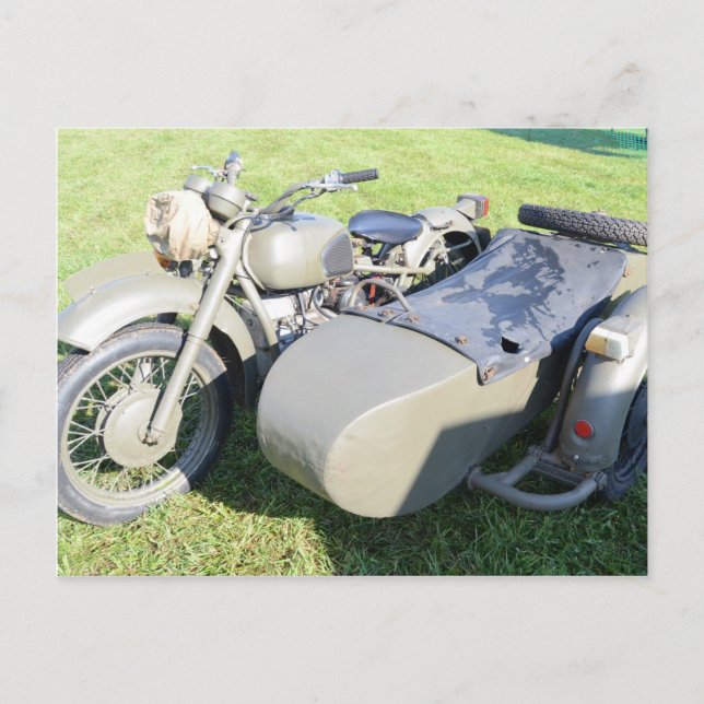 Cartão Postal Vintage Military Motorcycle Combination (Frente)