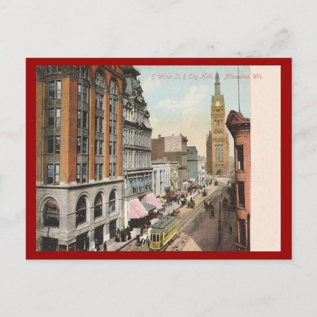 Cartão Postal Vintage Milwaukee Wisconsin (Frente)