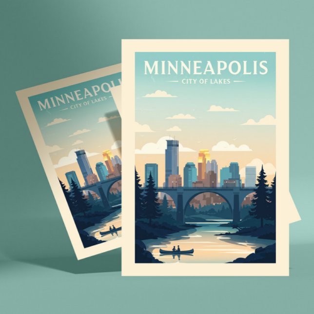 Cartão Postal Vintage Minneapolis (Criador carregado)
