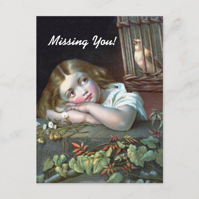 Cartão Postal Vintage Missing You (Frente)