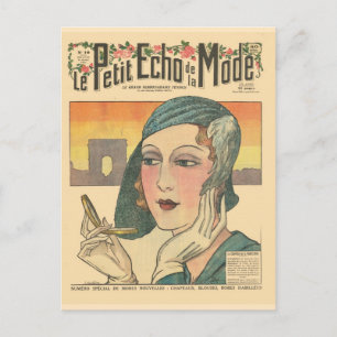 Cartão Postal Vintage, moda retrógrada francesa, cobrir Echo de