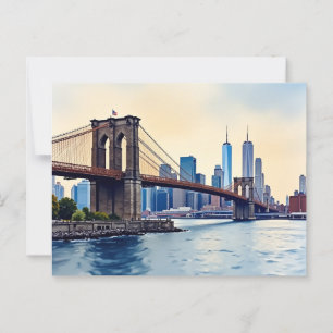 Cartão Postal Vintage Modern Brooklyn Bridge , NYC 🇺 🇲 ❣️ 🇺 �
