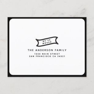 Cartão Postal Vintage Moderna Simples Mudamos Novo Endereço