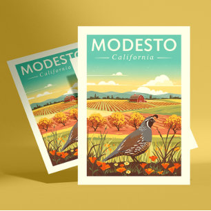 Cartão Postal Vintage Modesto California