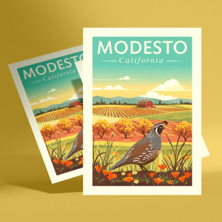 Cartão Postal Vintage Modesto California