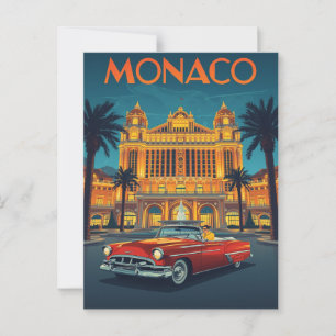Cartão Postal Vintage Mônaco Monte-Carlo Viagem